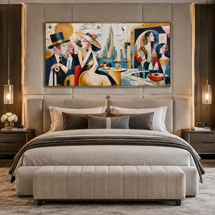 Ritrattistica pop e pittura a olio con figure espressive o ritratti resi con dettagli pittorici in una tavolozza beige.