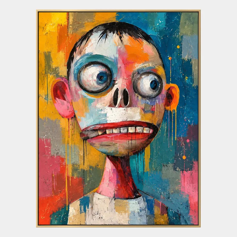 Populäres Porträt- und Figurenölgemälde mit einer ausdrucksstarken Figur oder einem Porträt mit malerischen Details in einer blauen Farbpalette.