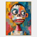 Populäres Porträt- und Figurenölgemälde mit einer ausdrucksstarken Figur oder einem Porträt mit malerischen Details in einer blauen Farbpalette.
