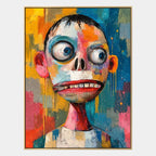 Populäres Porträt- und Figurenölgemälde mit einer ausdrucksstarken Figur oder einem Porträt mit malerischen Details in einer blauen Farbpalette.