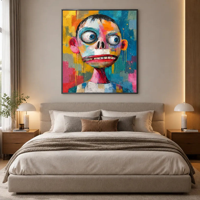Populäres Porträt- und Figurenölgemälde mit einer ausdrucksstarken Figur oder einem Porträt mit malerischen Details in einer blauen Farbpalette.