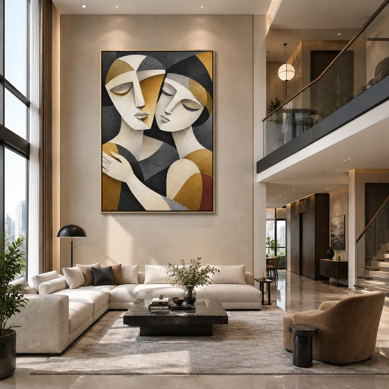 Ritrattistica pop e pittura a olio con figure espressive o ritratti resi con dettagli pittorici.