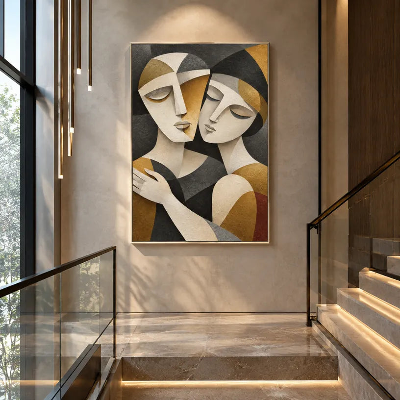 Ritrattistica pop e pittura a olio con figure espressive o ritratti resi con dettagli pittorici.