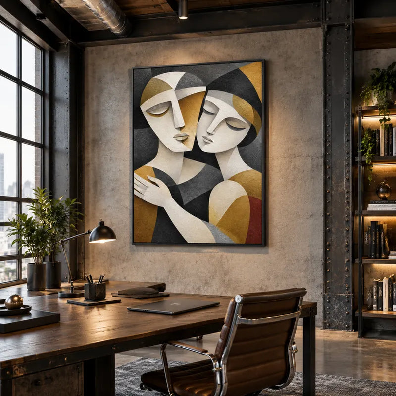 Ritrattistica pop e pittura a olio con figure espressive o ritratti resi con dettagli pittorici.