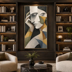 Populäres Porträt- und Figurenölgemälde mit einer ausdrucksstarken Figur oder einem Porträt mit malerischen Details in einer Beige-Palette.