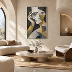 Populäres Porträt- und Figurenölgemälde mit einer ausdrucksstarken Figur oder einem Porträt mit malerischen Details in einer Beige-Palette.