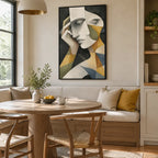 Populäres Porträt- und Figurenölgemälde mit einer ausdrucksstarken Figur oder einem Porträt mit malerischen Details in einer Beige-Palette.