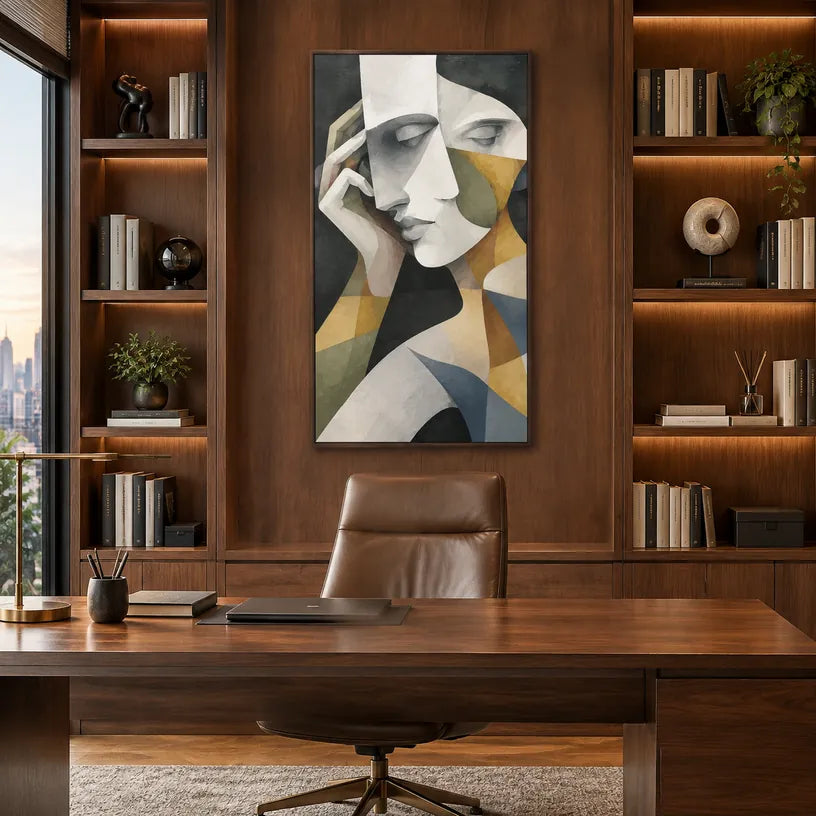 Populäres Porträt- und Figurenölgemälde mit einer ausdrucksstarken Figur oder einem Porträt mit malerischen Details in einer Beige-Palette.