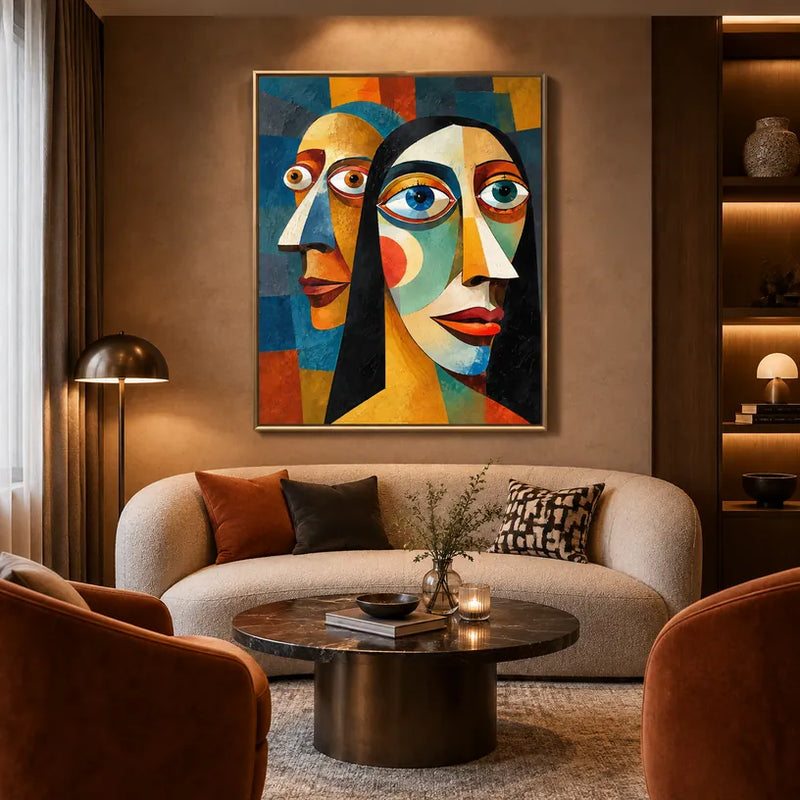 Ritrattistica pop e pittura a olio con figure espressive o ritratti resi con dettagli pittorici.