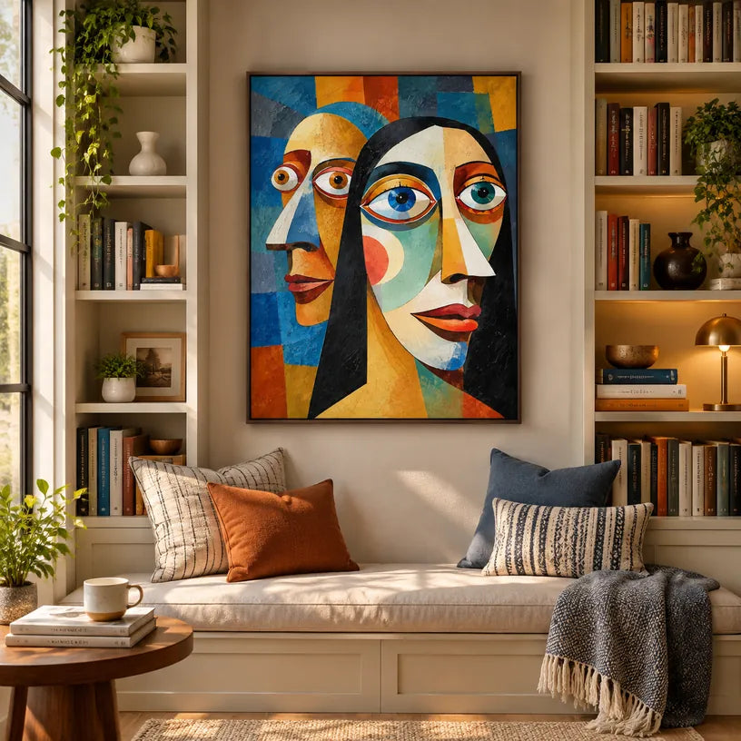 Ritrattistica pop e pittura a olio con figure espressive o ritratti resi con dettagli pittorici.