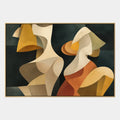 Pittura a olio pop astratta e concettuale con segni astratti stratificati, consistenza e movimento pittorico espressivo.