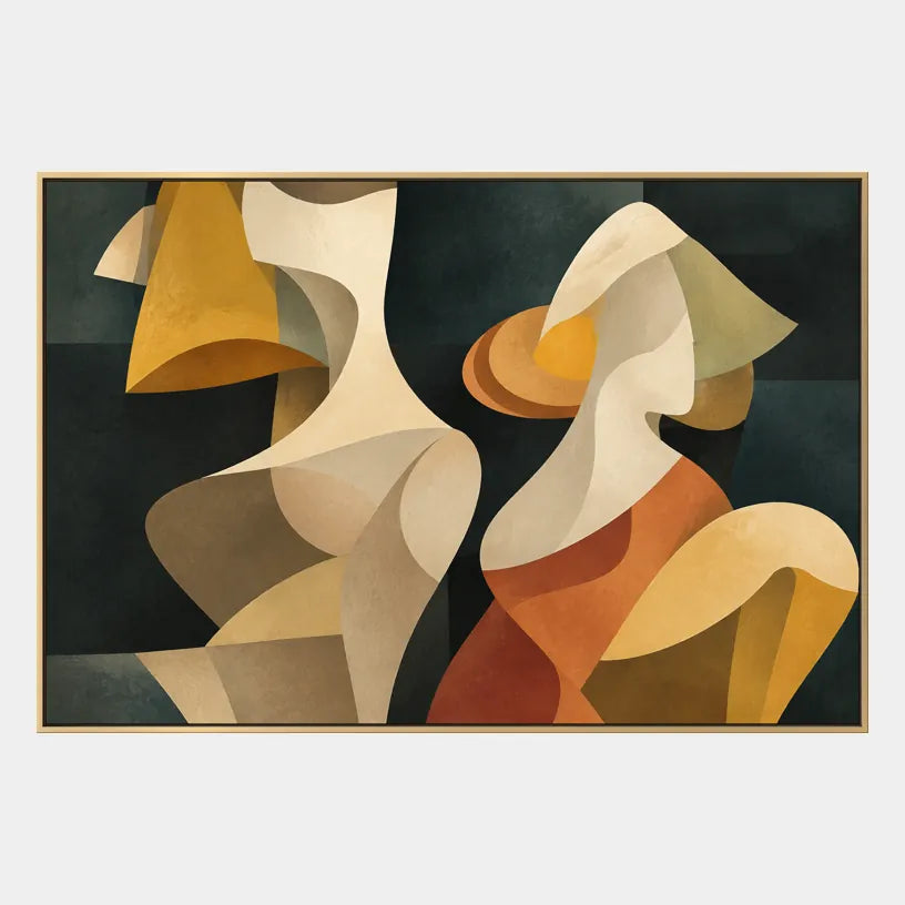 Peinture à l'huile pop abstraite et conceptuelle présentant des marques abstraites superposées, une texture et un mouvement pictural expressif.