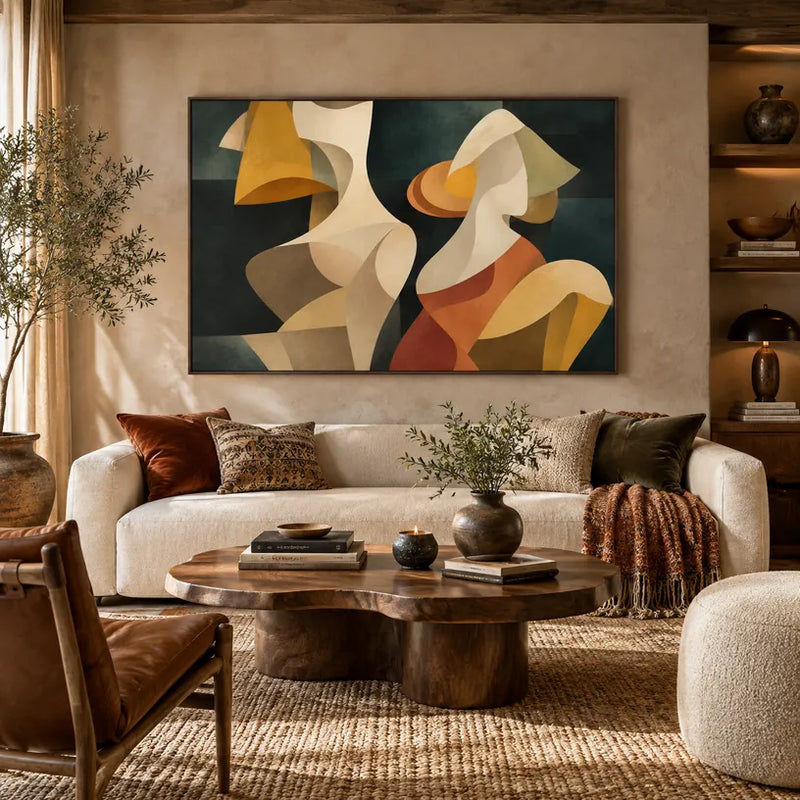 Pittura a olio pop astratta e concettuale con segni astratti stratificati, consistenza e movimento pittorico espressivo.