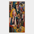 Peinture à l'huile de portraits et de figures pop représentant une figure ou un portrait expressif rendu avec des détails picturaux.