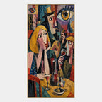 Peinture à l'huile de portraits et de figures pop représentant une figure ou un portrait expressif rendu avec des détails picturaux.