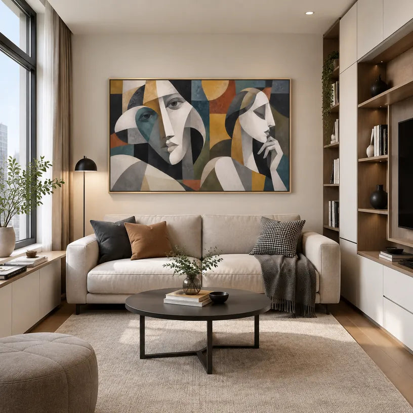 Populäres Porträt- und Figurenölgemälde mit einer ausdrucksstarken Figur oder einem Porträt mit malerischen Details in einer Beige-Palette.