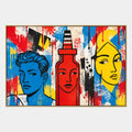 Peinture à l'huile de portraits et de figures pop représentant une figure ou un portrait expressif rendu avec des détails picturaux.