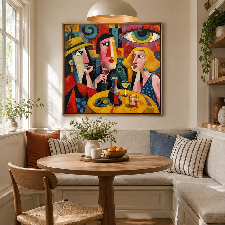 Ritrattistica pop e pittura a olio con figure espressive o ritratti resi con dettagli pittorici.