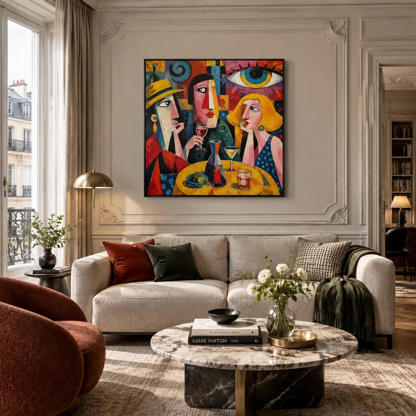 Retrato pop y pintura al óleo de figuras que presentan una figura o un retrato expresivo representado con detalles pictóricos.