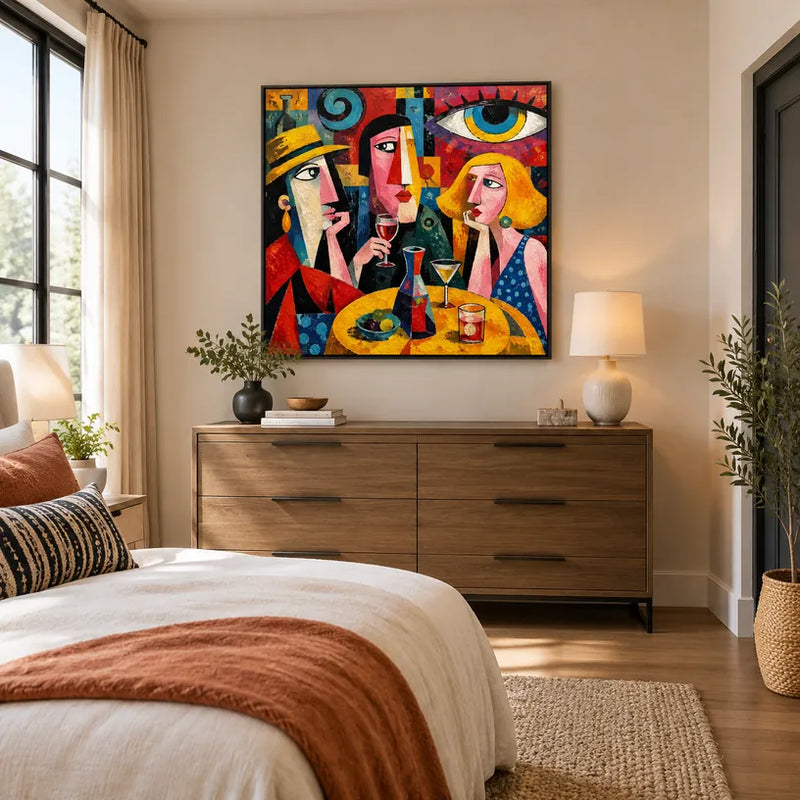 Retrato pop y pintura al óleo de figuras que presentan una figura o un retrato expresivo representado con detalles pictóricos.