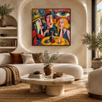 Retrato pop y pintura al óleo de figuras que presentan una figura o un retrato expresivo representado con detalles pictóricos.