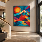 Pintura al óleo pop abstracta y conceptual que presenta marcas abstractas en capas, textura y movimiento pictórico expresivo en una paleta azul.