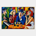 Pop portraiture & figure oil painting featuring an expressive figure or portrait rendered with painterly detail in a blue palette.