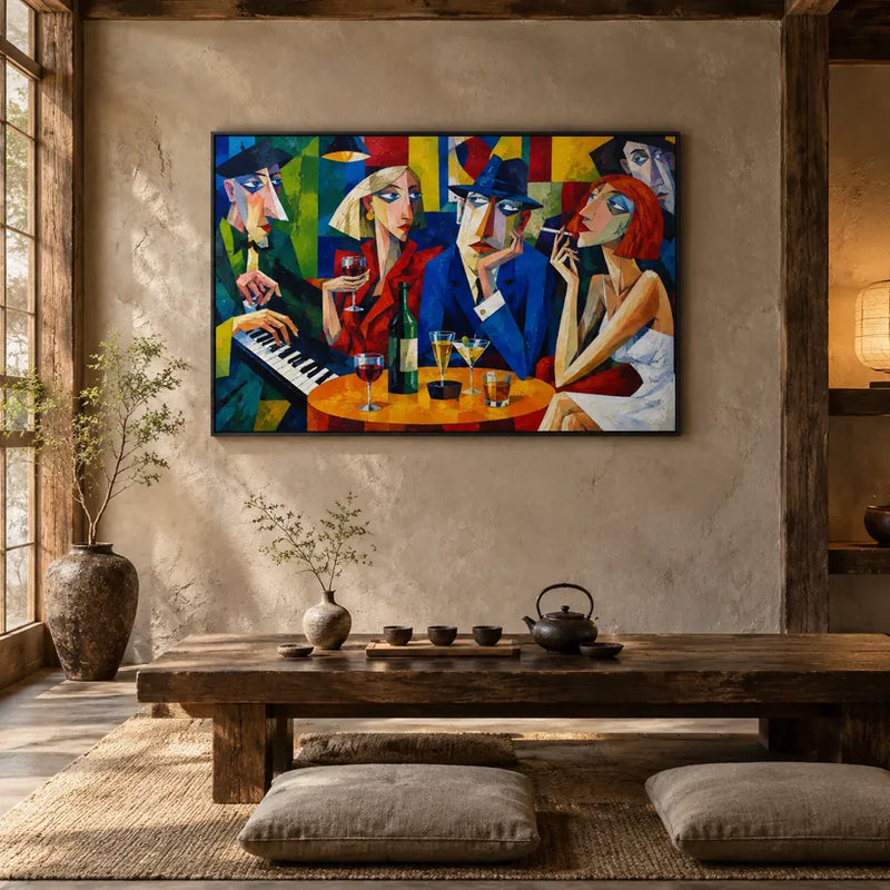 Pop portraiture & figure oil painting featuring an expressive figure or portrait rendered with painterly detail in a blue palette.