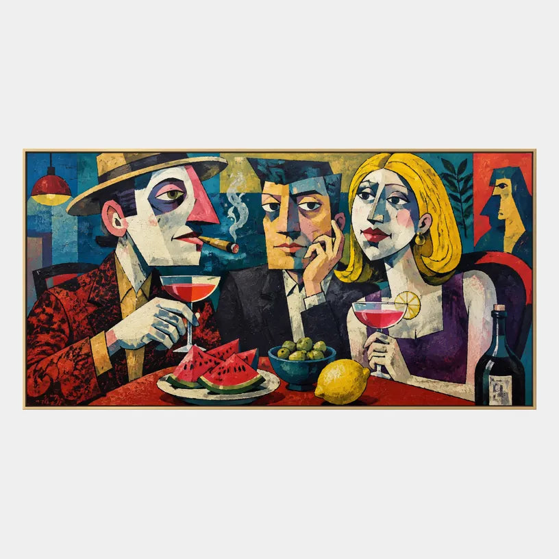 Retrato pop y pintura al óleo de figuras que presentan una figura o un retrato expresivo representado con detalles pictóricos.