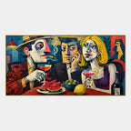 Retrato pop y pintura al óleo de figuras que presentan una figura o un retrato expresivo representado con detalles pictóricos.