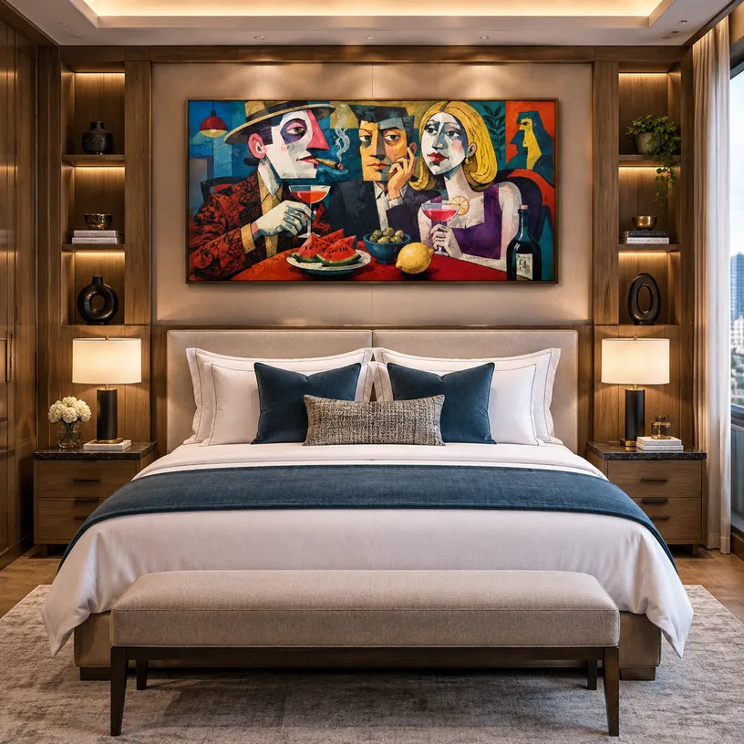 Retrato pop y pintura al óleo de figuras que presentan una figura o un retrato expresivo representado con detalles pictóricos.