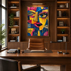 Populäres Porträt- und Figurenölgemälde mit einer ausdrucksstarken Figur oder einem Porträt mit malerischen Details in einer blauen Farbpalette.