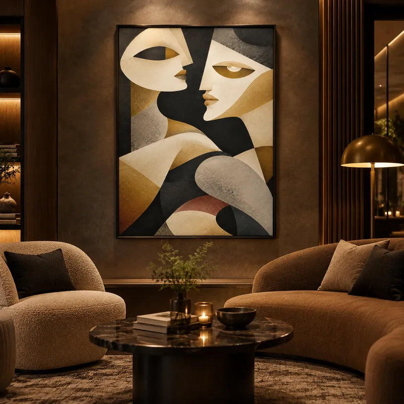 Populäres Porträt- und Figurenölgemälde mit einer ausdrucksstarken Figur oder einem Porträt mit malerischen Details in einer Beige-Palette.