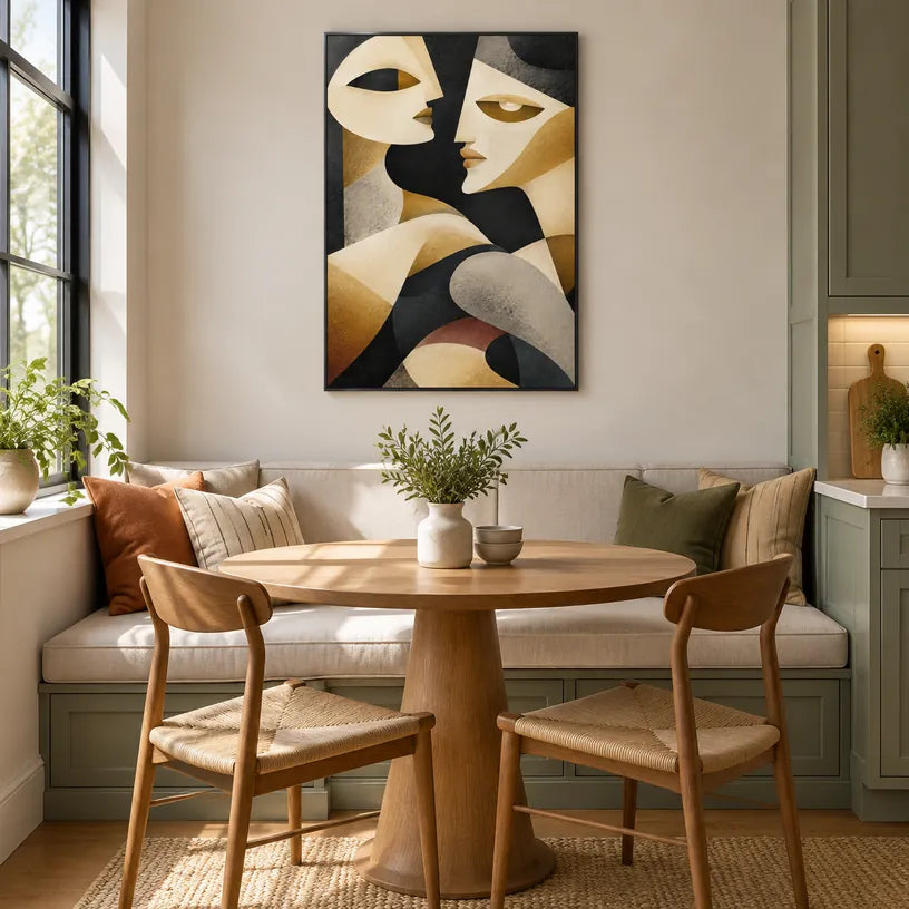 Populäres Porträt- und Figurenölgemälde mit einer ausdrucksstarken Figur oder einem Porträt mit malerischen Details in einer Beige-Palette.