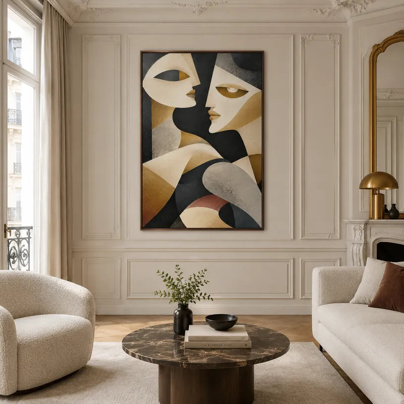 Populäres Porträt- und Figurenölgemälde mit einer ausdrucksstarken Figur oder einem Porträt mit malerischen Details in einer Beige-Palette.