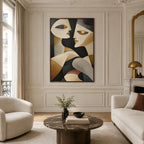 Populäres Porträt- und Figurenölgemälde mit einer ausdrucksstarken Figur oder einem Porträt mit malerischen Details in einer Beige-Palette.