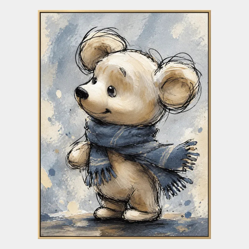 Pintura al óleo de animales pop que presenta un tema animal expresivo representado con pinceladas visibles.
