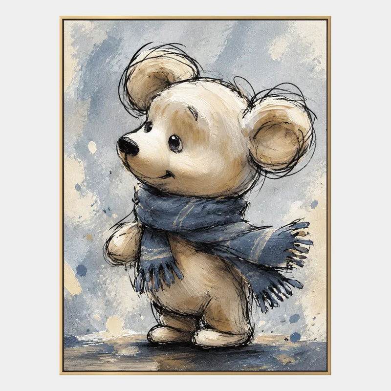 Pintura al óleo de animales pop que presenta un tema animal expresivo representado con pinceladas visibles.