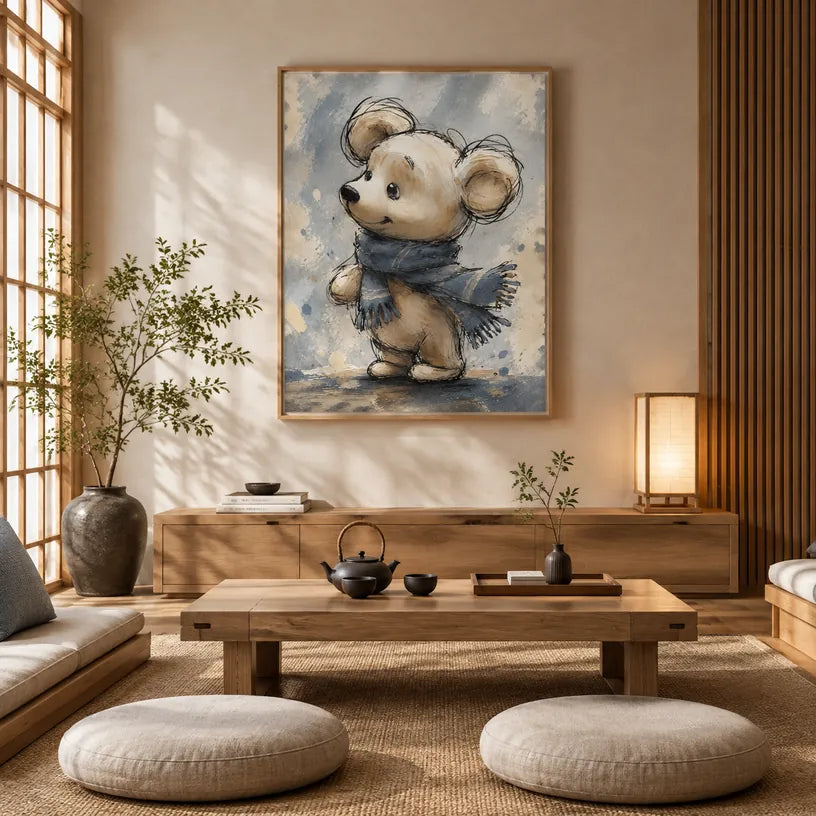 Pintura al óleo de animales pop que presenta un tema animal expresivo representado con pinceladas visibles.