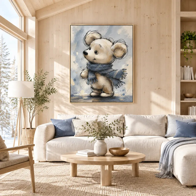 Pintura al óleo de animales pop que presenta un tema animal expresivo representado con pinceladas visibles.