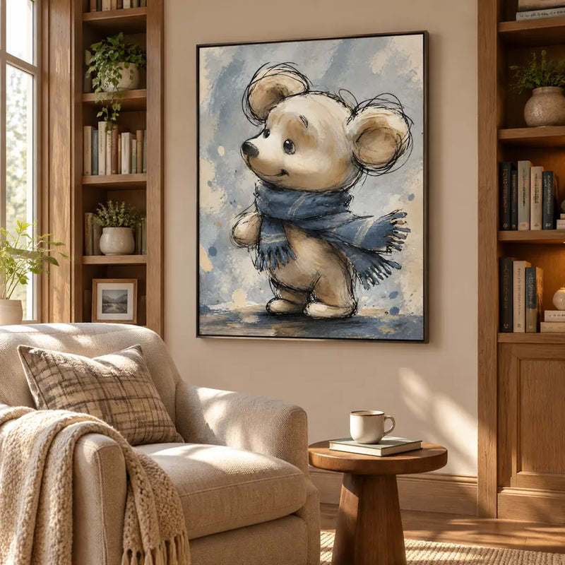 Pintura al óleo de animales pop que presenta un tema animal expresivo representado con pinceladas visibles.