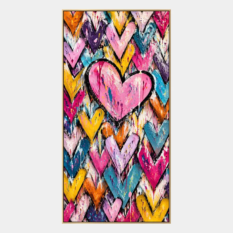 Pop love oil painting featuring a romantic subject expressed through painterly form and color.