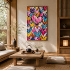 Pop love oil painting featuring a romantic subject expressed through painterly form and color.