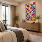 Pop love oil painting featuring a romantic subject expressed through painterly form and color.