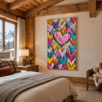 Pop love oil painting featuring a romantic subject expressed through painterly form and color.