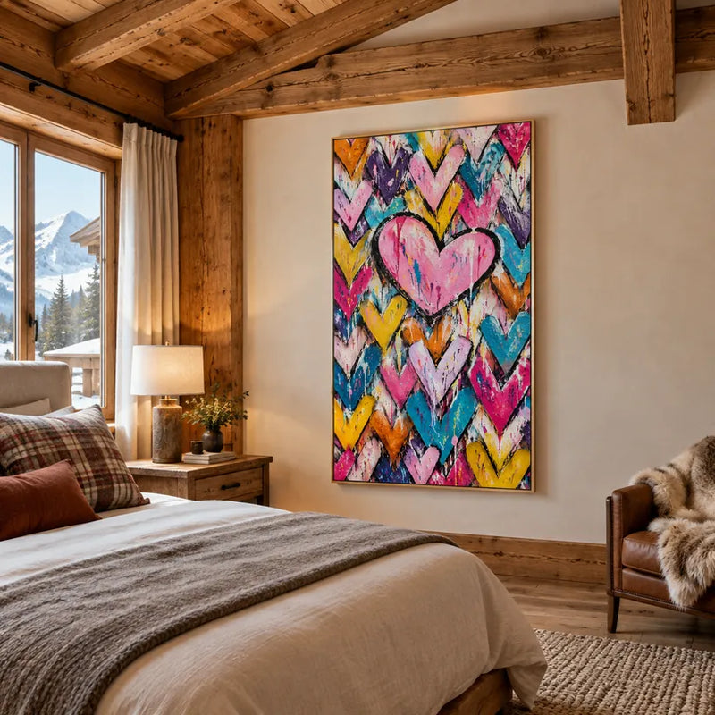 Pop love oil painting featuring a romantic subject expressed through painterly form and color.