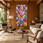 Pop love oil painting featuring a romantic subject expressed through painterly form and color.