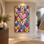 Pop love oil painting featuring a romantic subject expressed through painterly form and color.