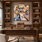 Retrato pop y pintura al óleo de figuras que presentan una figura o un retrato expresivo representado con detalles pictóricos.