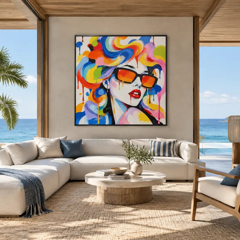 Retrato pop y pintura al óleo de figuras que presentan una figura o un retrato expresivo representado con detalles pictóricos.